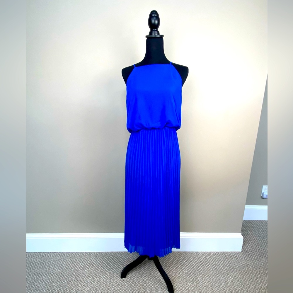 Sam Edelman Royal Blue Pleated Skirt Maxi Dress NWT